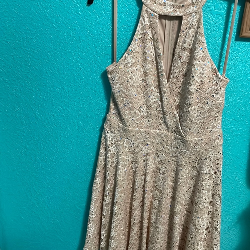 Beige.sparkle. Party dress. Size 7